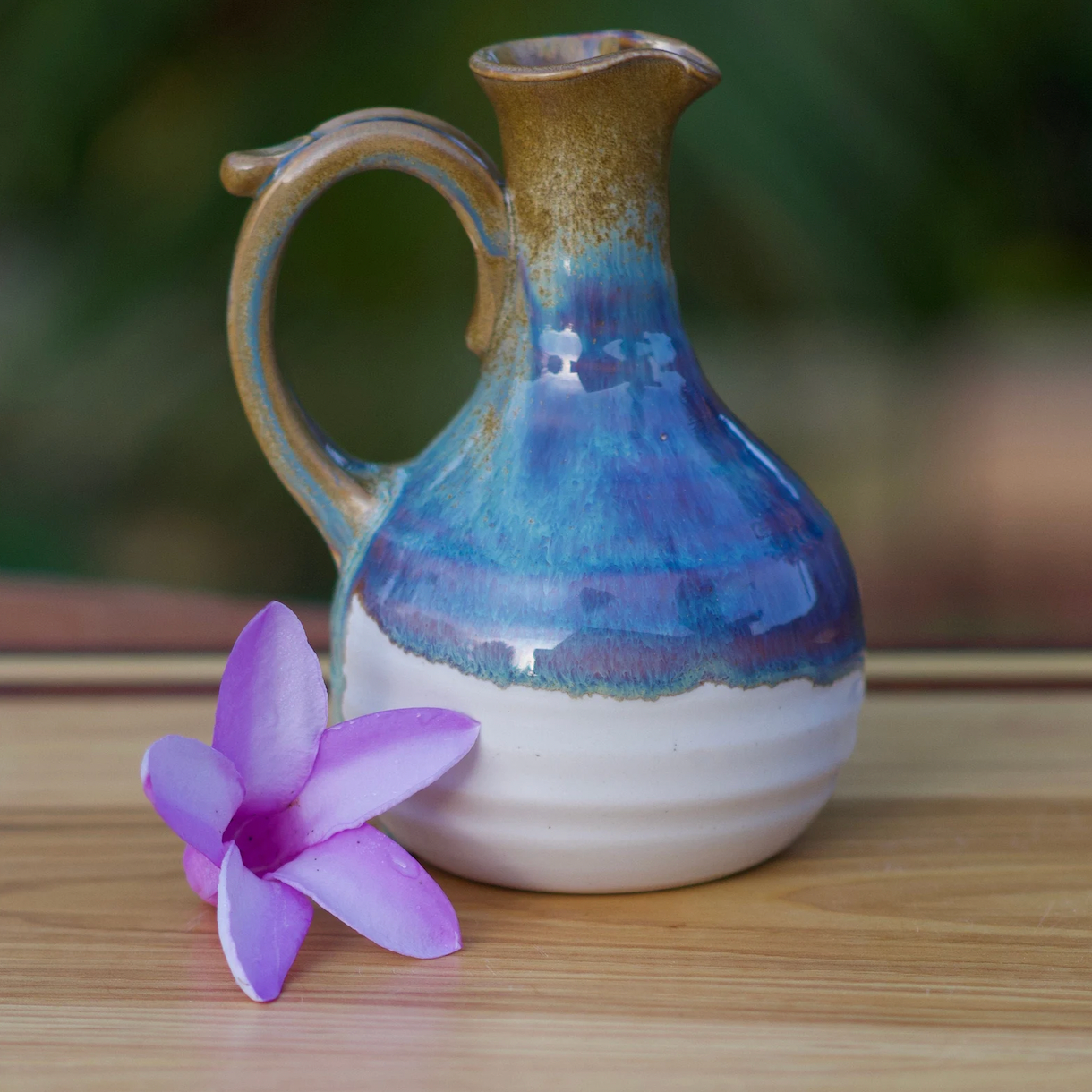 Birch Syrup and Handmade Pottery Syrup Holder - Wheel thrown stoneware