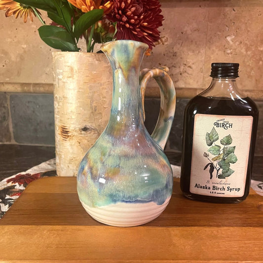 Birch Syrup and Handmade Pottery Syrup Holder - Wheel thrown stoneware