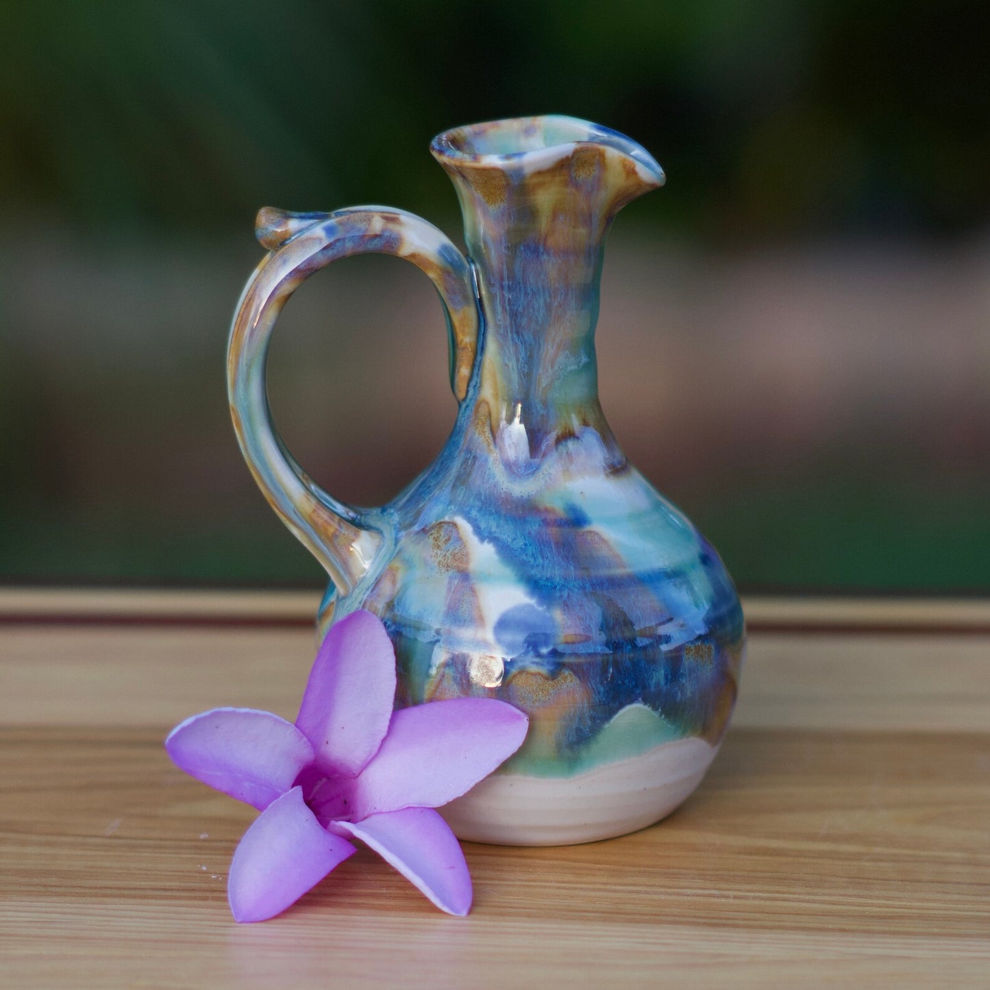 Birch Syrup and Handmade Pottery Syrup Holder - Wheel thrown stoneware